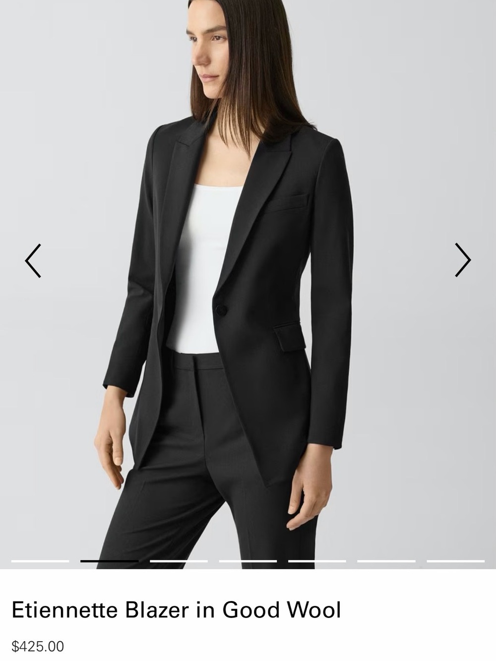 THEORY Etiennette Black Wool Blazer - Women